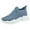 Blue, variant on Women's Summer Sneakers - Breathable Mesh Mid-Height Platform Shoes for Casual Wear with Jeans & T-Shirts,Color:Blue,Size:7.5