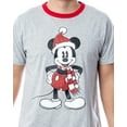 thumbnail image 2 of Disney Mickey Mouse Men's Santa Mickey 3 Piece Pajama Sleep Set Shirt Pants and Socks, 2 of 7