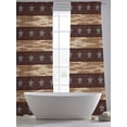 thumbnail image 4 of Western Stars Sheer Curtains 2 Panels Set Vintage Brown Grey Stars Stripes Wood Grain Sheer Window Curtains Light Filtering Rod Pocket Voile Drapes for Bedroom Living Room 52"X108", 4 of 8