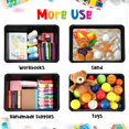 thumbnail image 4 of 10 Pcs Flat Storage Organizer Tray Bin Letter Size Paper Tray for Classroom Plastic Stackable File Organizer for School Office Teacher Book Organization（ Black, 13.78 x 9.84 x 3.15 Inch）, 4 of 13