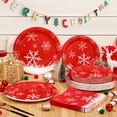 thumbnail image 5 of Sevenstars 200 PCS Christmas Paper Plates and Napkins Snowflake Party Supplies Red Disposable Tableware Set for Xmas Decoration, 5 of 8