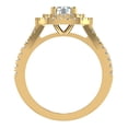 thumbnail image 4 of Double Halo Cushion Y Style Engagement Ring 1.35 Carat Total Weight Center Stone 0.71 ct 14K Gold (G,SI), 4 of 6