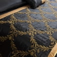 thumbnail image 4 of Foliage Embroidery 7-Piece Comforter Set in Black & Gold, Includes Bed Skirt - Queen Size Luxury Bedding, 4 of 4