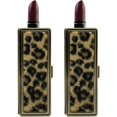 thumbnail image 1 of Juego de 2 estuches rectangulares vintage para pintalabios con espejo de cristal de Stephanie Imports (estampado de leopardo), 1 of 1