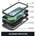thumbnail image 4 of for iPhone 13 Case,Aluminum Metal Silicone Built-in Kickstand Shockproof Military Heavy Duty Sturdy Protector Cover Rugged Metal Hard Case for iPhone 13 6.1 inch(Black), 4 of 15