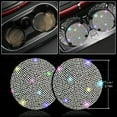 thumbnail image 6 of 27 Pcs Diamond Car Interior Accessories Set for Women, Include 15 Inch Steering Wheel Covers, Bling License Plate Frame, Bling Phone Holder, Bling Car Coasters, Multicolor, 6 of 16