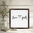 thumbnail image 7 of Vintage Wooden Art Decoration , “ Love Never Fails ” - 8 * 8 Inch Wall Decoration for Home, Living Room, Bathroom, Bedroom, Garden, Dining, Bar, Cafe, Festival Party Decor, 7 of 7
