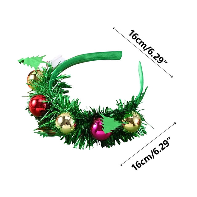 Luzes Del Árbol de Navidad Bandera de Navidad, Cabeza Calva, Accesorios para el Cabello Del Árbol de Navidad Y Cuernas de Ciervo Espumantes Como Accesorios de Ropa de Cabeza Ornamentos Del Árbol de Na