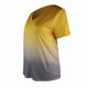 thumbnail image 4 of Gibobby Camiseta Powerblend con Cuello en V Blusa de color Short Plus Tops Camiseta de mujer Tamaño Manga desvanecida Blusa de mujer con cuello en V informal(Amarillo,CH), 4 of 5