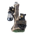 thumbnail image 2 of Ebros Forest Black Bear Mama & Cub W/Raccoon Welcome Sign Solar LED Light Statue, 2 of 8