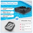 thumbnail image 6 of INTER HUT Floating Tray for Pool, Wicker Floating Serving Tray, Drink Tray, Snack Tray for Swimming Pool Floats, Gray, 6 of 9