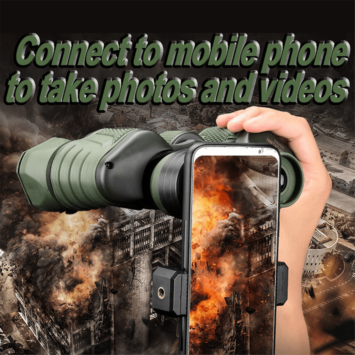Binoculars 50X50 Professional HD Hunting Telescope for Camping Outdoor Binoculars with Coordinate Distanc