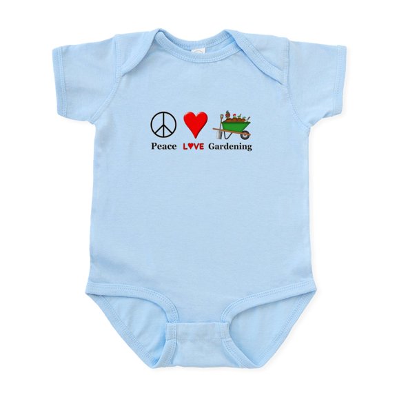 CafePress - Peace Love Gardening Infant Bodysuit - Baby Light Bodysuit, Size Newborn - 24 Months