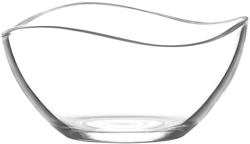 Madison - Small Glass Dessert Bowls, 7 Ounce | Beautiful Wavy Design – Thick and Durable – For Desserts, Condiments, Snacks, Candy and More – Microwave and Dishwasher Safe – Set of Six Glass Bowls