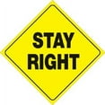 thumbnail image 2 of Voss Signs 422 Sr Yr Yellow Plastic Reflective Sign 12" - Stay Right, 2 of 2