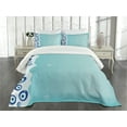thumbnail image 3 of Ambesonne Evil Eye Quilted Bedspread Set 3 Pcs, Vertical Shape Border, King Size, Pale Blue Pale Blue, 3 of 5