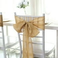 thumbnail image 3 of Efavormart 5 Pack | Gold Jute Faux Burlap Chair Sashes, Boho Chic Linen Decor - 6"x108", 3 of 11