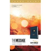The Message Deluxe Gift Bible, Large Print (Leather-Look, Navy) (Other)(Large Print)