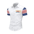 thumbnail image 2 of Hogleaql 250th Anniversary Polo Shirt for Men Short Sleeve Button Down V-Neck Usa 1776-2026 Blouse American Flag Retro Graphic Patriotic Casual Tunic Shirts White 5XL, 2 of 4