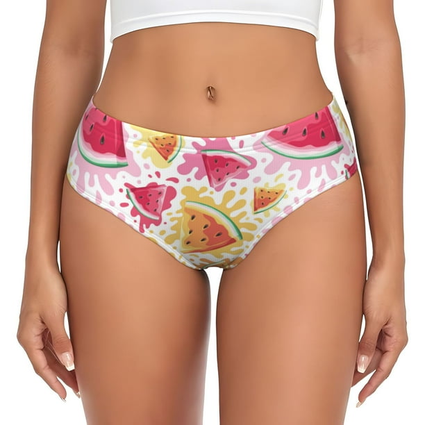 Fotbe Watermelon Calzones Estampados para Mujer – Ropa Interior de Algodón, Cómoda, Suave y Elástica-Large