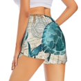 thumbnail image 2 of Uemuo Watercolor Sea Turtle Pattern Women's Athletic Shorts High Waisted Running Shorts with Liner Pockets Gym Elastic Workout Shorts-X-Large, 2 of 9