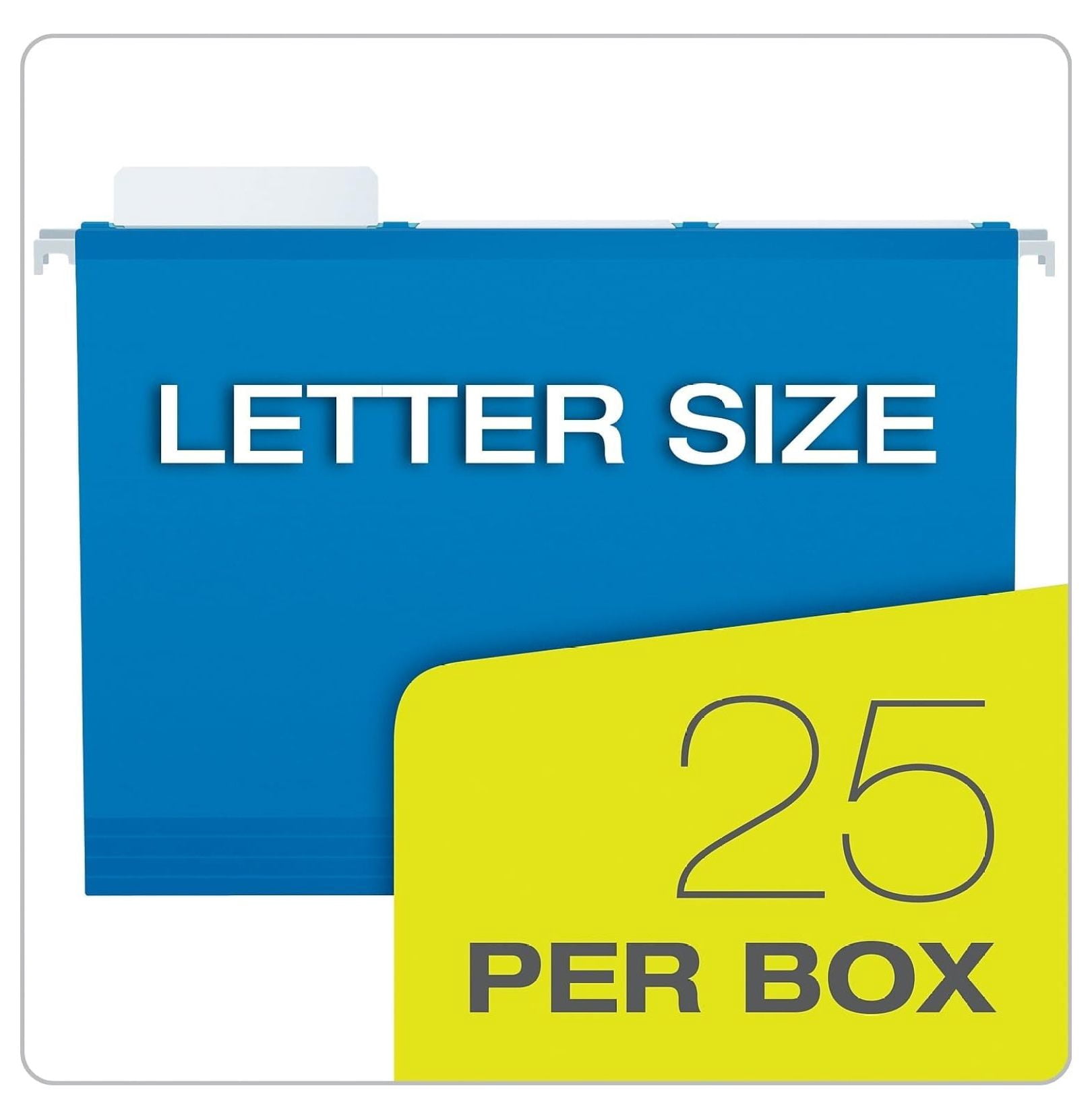 Hanging File Folders, Ready-Tab Reinforced - Letter Size, 3 Tab, Assorted Colors (25 Pack)