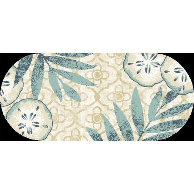 Mayberry Rug SEA10458 20X44 20 x 44 in. Oval Seaside Sand Dollar Area Rug