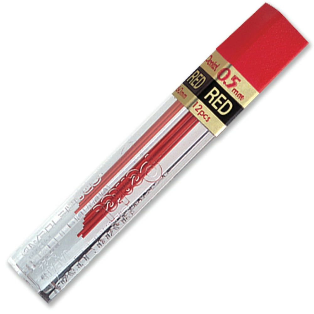 Pentel HiPolymer Colored Lead, Red, .5 mm.