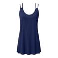 thumbnail image 5 of Ohufall Mini Dress for Women Thin Strap Sleeveless Dress Solid Color Lounger Wear Nightgown Dresses, 5 of 6