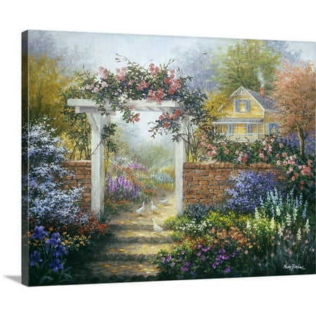 Arbor Canvas - Great BIG Canvas Nicky Boehme Premium Thick-Wrap Canvas entitled Rose Arbor
