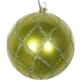 thumbnail image 1 of Vickerman MT198073D 4 in. Lime Candy Glitter Net Ornament - 3 per Bag, 1 of 3