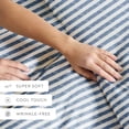 thumbnail image 6 of Noble Linens Navy Puffed Rugged Stripes 3-Piece Duvet Cover Set, King/Cal King, 6 of 14