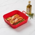 thumbnail image 6 of 3 Pcs Air Fryer Silicone Liner Pot with Handle Reusable Air Fryer Liner Heat Resistant Square Baking Tray Air Fryer Accessories Liners Baking Pan, 6 of 9