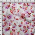 thumbnail image 3 of oneOone Polyester Lycra Fabric Flower Watercolor Printed Fabric 1 Yard 56 Inches Wide, 3 of 4