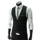 thumbnail image 3 of Chaleco de traje de cuello en V ajustado de estilo coreano de tres botones para hombre Chaleco de traje de moda de negocios británica para hombre, 3 of 4