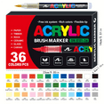 thumbnail image 6 of 36 Colors Acrylic Paint Markers,Direct Liquid Soft Brush Tip Paint Pens and Paint Markers,Acrylic Paint Pens for Wood,Stone,Canvas,Glass,Fabric,Egg,Rock Painting and DIY Crafts Art Supplies, 6 of 7