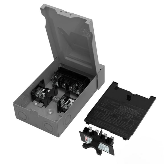 HIITIO 60 Amp 240V Fused AC Disconnect Box - Outdoor Waterproof Metal Electrical Enclosure with Safety Switch for HVAC, Air Conditioners & Heat Pumps - UL Listed