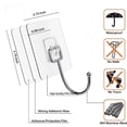 thumbnail image 2 of Ganchos adhesivos grandes de alta calidad para colgar ganchos de pared pesados de 66 libras, ganchos transparentes impermeables para toallas, duchas, cocinas al aire libre, tazas, 2 of 4