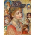 thumbnail image 2 of Pierre-Auguste Renoir 15x18 Gold Ornate Wood Frame and Double Matted Museum Art Print Titled - Study of Girls ’Heads (Study of Young Girls Heads) (C. 1893), 2 of 4