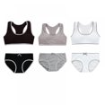 thumbnail image 4 of Saient Girl Underwear Soft Cotton Solid Print Casual Sports Training Bra Panties Sets, 4 of 5
