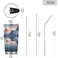 thumbnail image 3 of SKYSONIC Mountain Tumbler Stainless Steel Double Wall Vacuum Reusable Insulated Mug with Straw and Built-in Coaste for Cold and Hot Beverages, 20oz, 3 of 7
