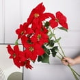 thumbnail image 3 of Fleurs de Poinsettia de Grande Taille Noël Buisson Mixte Décoration Créative 31in Durabale Chiffon à Feuilleter Artificielle Noël Fleurs Rouges Décoration Intérieure, 3 of 14