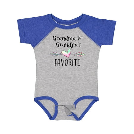 

Inktastic Grandma and Grandpas Favorite- Heart Grandchild Gift Baby Boy or Baby Girl Bodysuit