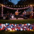thumbnail image 2 of 32.8 Ft 100 Bulb 4th Of July Patriotic LED String, Flag Pattern Glow Strip, No Battery Required Hanging Light for Independence Day Celebration, Outdoor Patio and Indoor Room Decor, 2 of 8