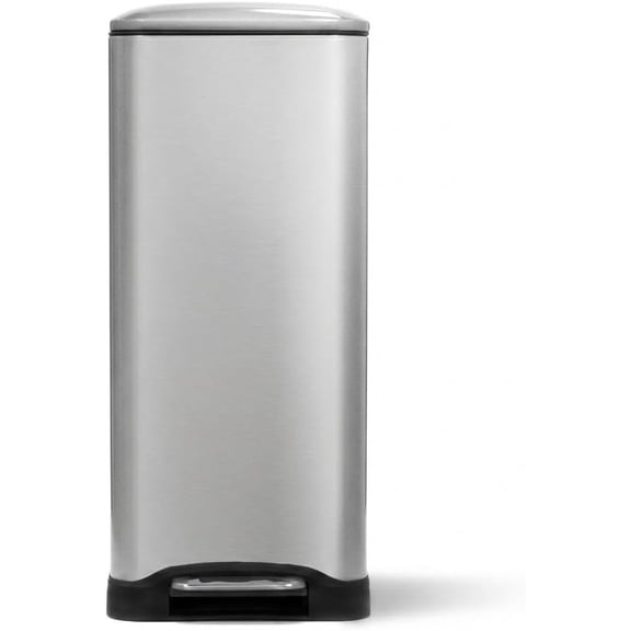 LHSP Dual Compartment Kitchen Trash Can 13 Gal Stainless Steel Step-On for Recycling