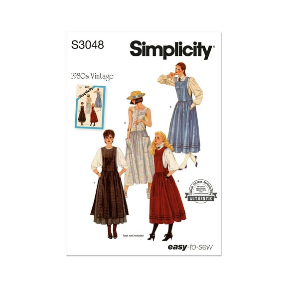 Simplicity Sewing Pattern 3048 - 1960s Misses' Jumpers in Two Lengths, Size: R5 (14-16-18-20-22)