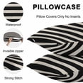 thumbnail image 5 of Throw Pillow Covers 16x16 Inch Set of 2, Black Beige Striped Waterproof Outdoor Pillow Covers, Vintage Geometric Line Simple Decorative Cushion Pillowcases for Couch, Sofa, Bed, Garden, Patio, 5 of 9