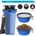 thumbnail image 2 of Dog Travel Water Bottle with Collapsible Bowls, Portable 2 in 1 Leakproof Pet Water Bottle Dispenser & Food Treat Container, Outdoor Food Water Dog Bowls for Walking, Trips, Camping & Hiking - Blue, 2 of 9