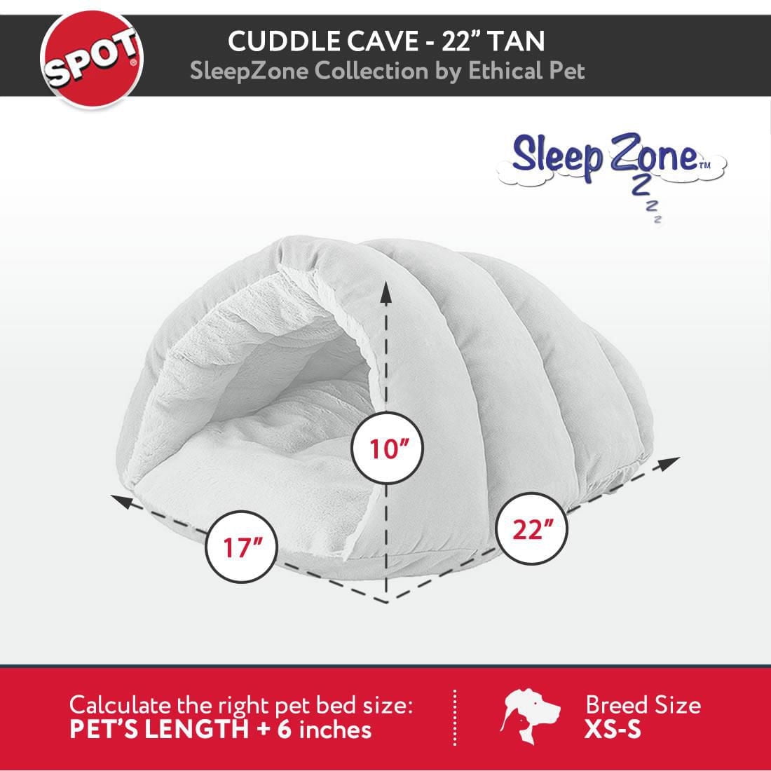 Ethical Pets Sleep Zone 22" Small Cuddle Cave Dog and Cat Pet Bed