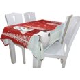 thumbnail image 2 of Christmas Snowman Snowflake Rectangle Tablecloth 60"(W) x 120"(L), Christmas Holiday Modern Table Linen Cloth Cover for Kitchen Dining Room Party Home Decor, 2 of 4